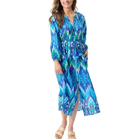 NWT Tommy Bahama Women's Cala Azure Printed Cover Up Maxi Dress XS - Picture 1 of 8